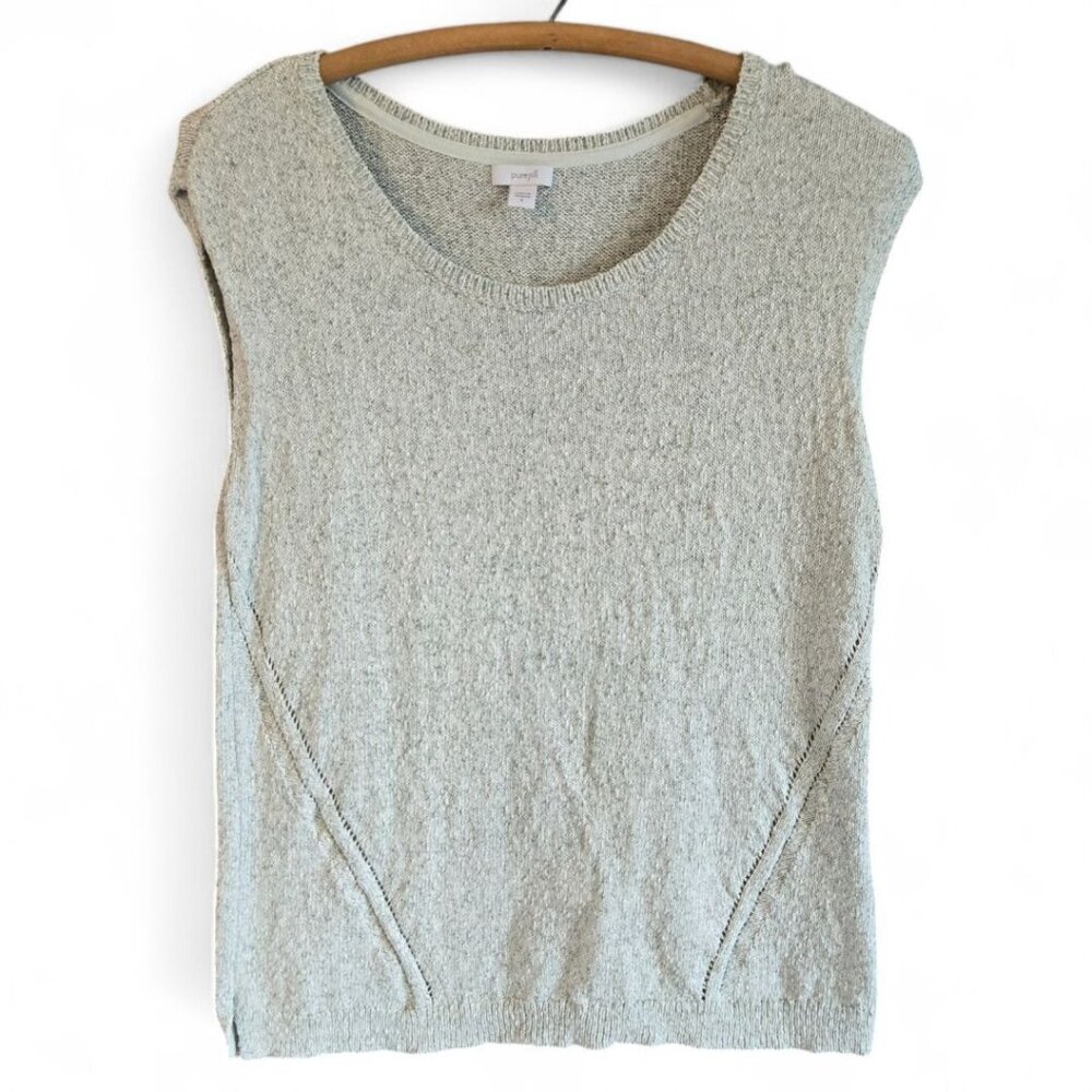 J.Jill Pure Jill Womens Small Spray Dyed Sleeveless Sweater Top Shell Pistachio